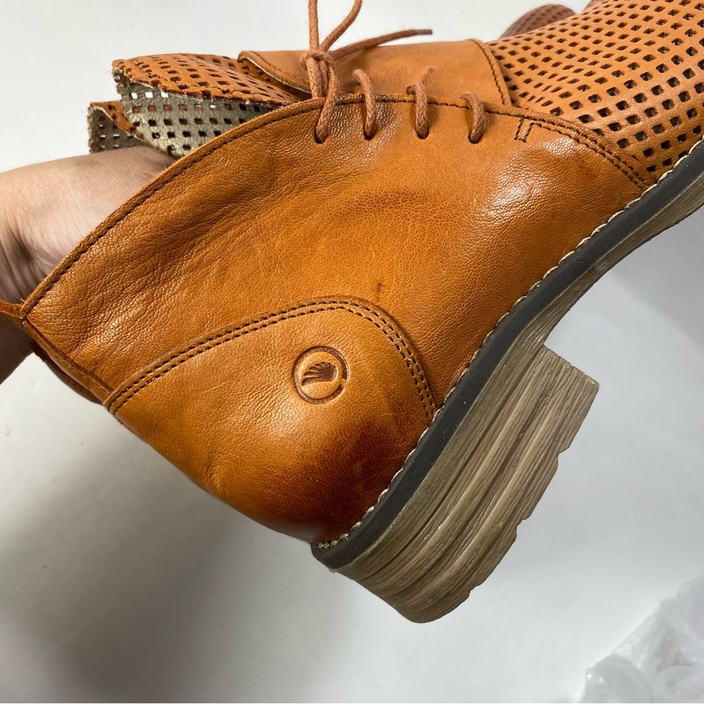 Casta Ravva Camel Brown Perforated Leather Ankle Boots EU 40 (US 9-10) - Picture 8 of 16